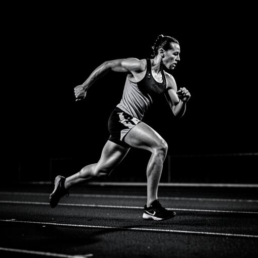 Motion analysis frame of a sprinter mid-stride